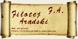Filotej Aradski vizit kartica